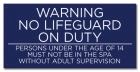 Texas No Lifeguard on Duty Pool Sign
