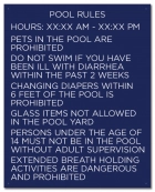Texas Pool Rules Sign