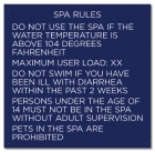 Texas Spa Rules Pool Sign