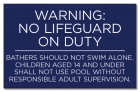 Utah No Lifeguard Pool Sign