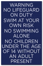 Virginia No Lifeguard Sign