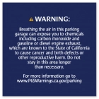 Warning Sign: Enclosed Parking Facilities