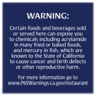 Warning Sign: Foods and Beverages
