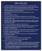 Washington Spa Rules Sign