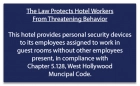 West Hollywood CA Housekeeper Protection Notice - Acrylic - 4 Pk