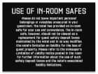 2.25" x 3" Use of In-Room Safes Vinyl
