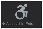 Accessible Directional Sign w/Dynamic ISA Symbol & Left Arrow