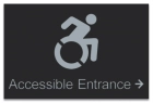 Accessible Directional Sign w/Dynamic ISA Symbol & Right Arrow