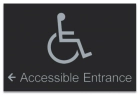Accessible Directional Sign w/ISA Symbol & Left Arrow