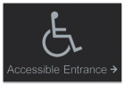 Accessible Directional Sign w/ISA Symbol & Right Arrow