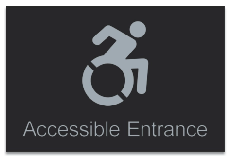 Accessible Entrance Sign w/Dynamic ISA Symbol