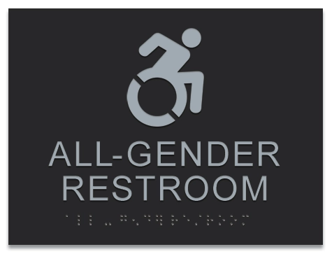 All-Gender Restroom Sign w/Dynamic ISA Symbol