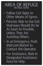 Area of Refuge Instructions Sign