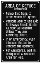 Area of Refuge Instructions Sign