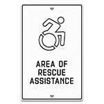 Area of Rescue Assistance Sign w/Dynamic ISA Symbol