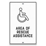 Area of Rescue Assistance Sign w/Symbol