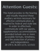Attention Guests Sign: Hearing & Visually Impaired