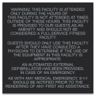 Automated External Defibrillator Sign with Hours