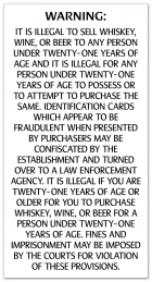 Colorado Alcohol Age Warning Sign