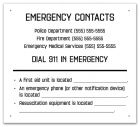 Connecticut Emergency Contacts Pool Sign