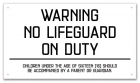 Delaware No Lifeguard On Duty Sign