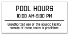 Delaware Pool Hours Sign