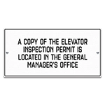 Elevator Inspection Permit Sign