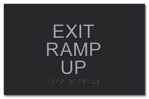 "Exit Ramp Up" Egress Sign - CA Compliant