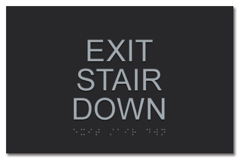 "Exit Stair Down" Egress Sign - CA Compliant