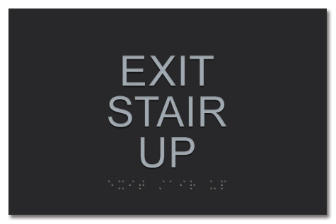 "Exit Stair Up" Egress Sign - CA Compliant