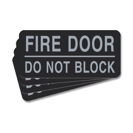 Fire Door - Do Not Block Label - 4 Pack