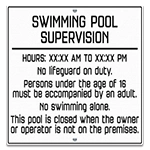 Front Desk Pool Supervision Sign - NJ Compliant