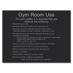 Gym Room Use Sign