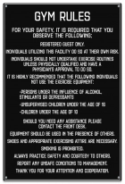 Gym Rules Sign