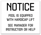 Illinois Handicap Lift Pool/Spa Sign