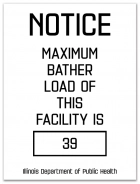 Illinois Maximum Bather Load Pool & Spa Sign