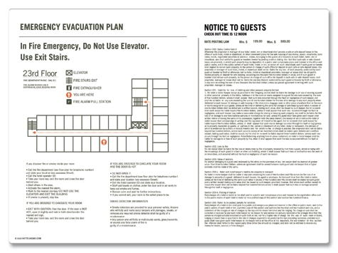 In-Room Emergency Evacuation Plan