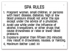Indiana Spa Rules Sign