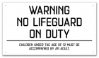 Iowa No Lifeguard On Duty Sign