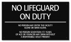 Kentucky No Lifeguard On Duty Sign
