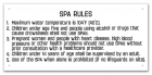 MAHC Spa Rules Sign