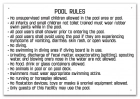 Maine Pool Rules Sign
