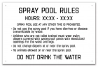 Montana Spray Pool Rules Sign