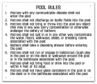New Hampshire Pool Rules Sign
