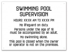 New Jersey Swimming Pool Supervision Sign