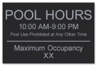 New York Pool Hours and Max Occupancy Sign