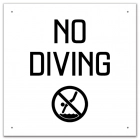 No Diving Sign with Symbol