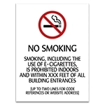 No Smoking Sign w/ Custom text - Acrylic