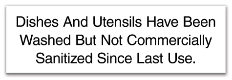 Not Commercially Sanitized Sign - Alabama Compliant