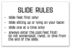 Oregon Waterpark Slide Rules Sign